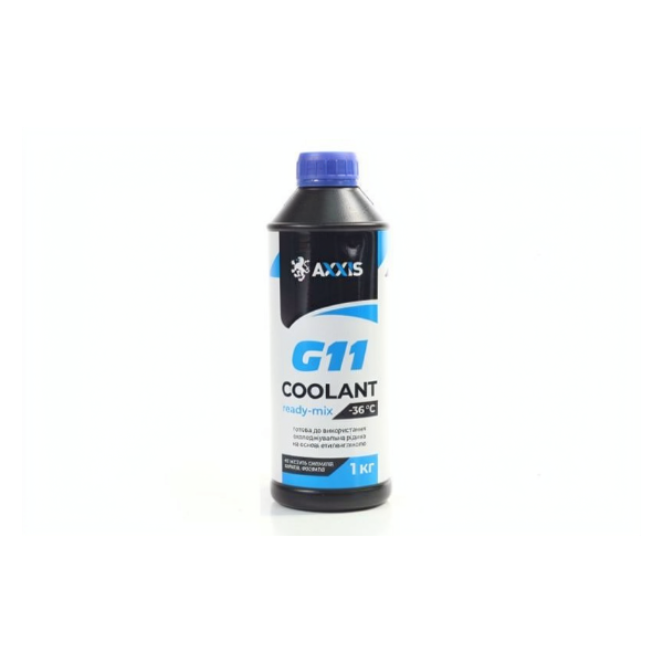 Антифриз BLUE G11 Сoolant Ready-Mix -36°C <AXXIS> (синій) (Каністра 1кг) - Зображення 1