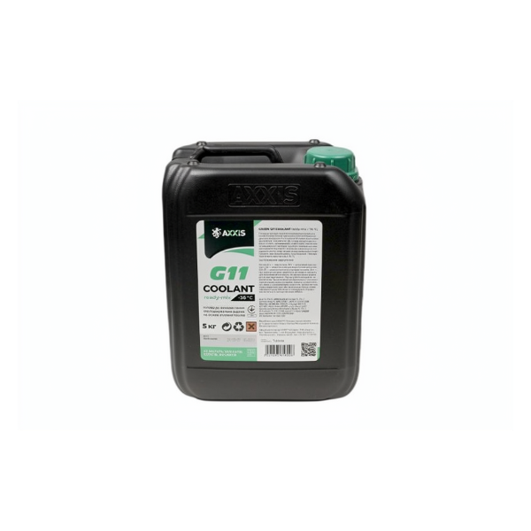 Антифриз GREEN G11 Сoolant Ready-Mix -36°C <AXXIS> (зелений) (Каністра 5кг) - Зображення 1